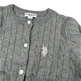 U.S. Polo Assn Cardigan tinta unita con Logo Grigio per Neonata US42675 GRIGIO U.S. POLO ASSN 