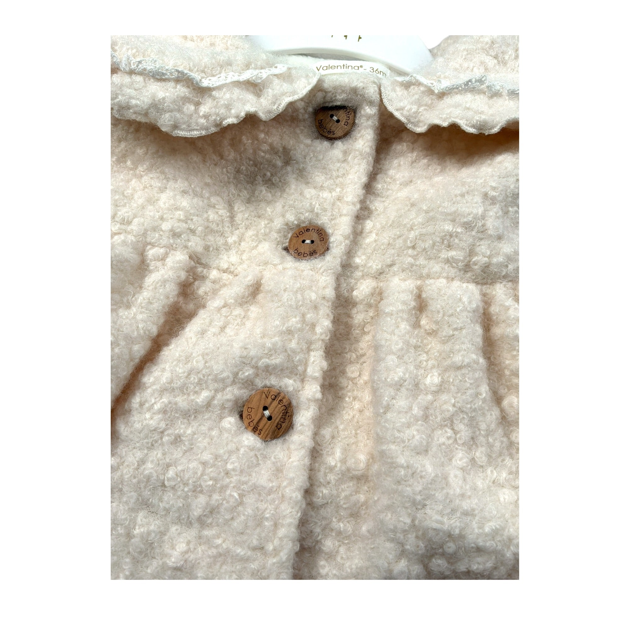 Valentina Bebes Cappotto tinta unita Panna per Bambina HADA148 PANNA VALENTINA BEBES 