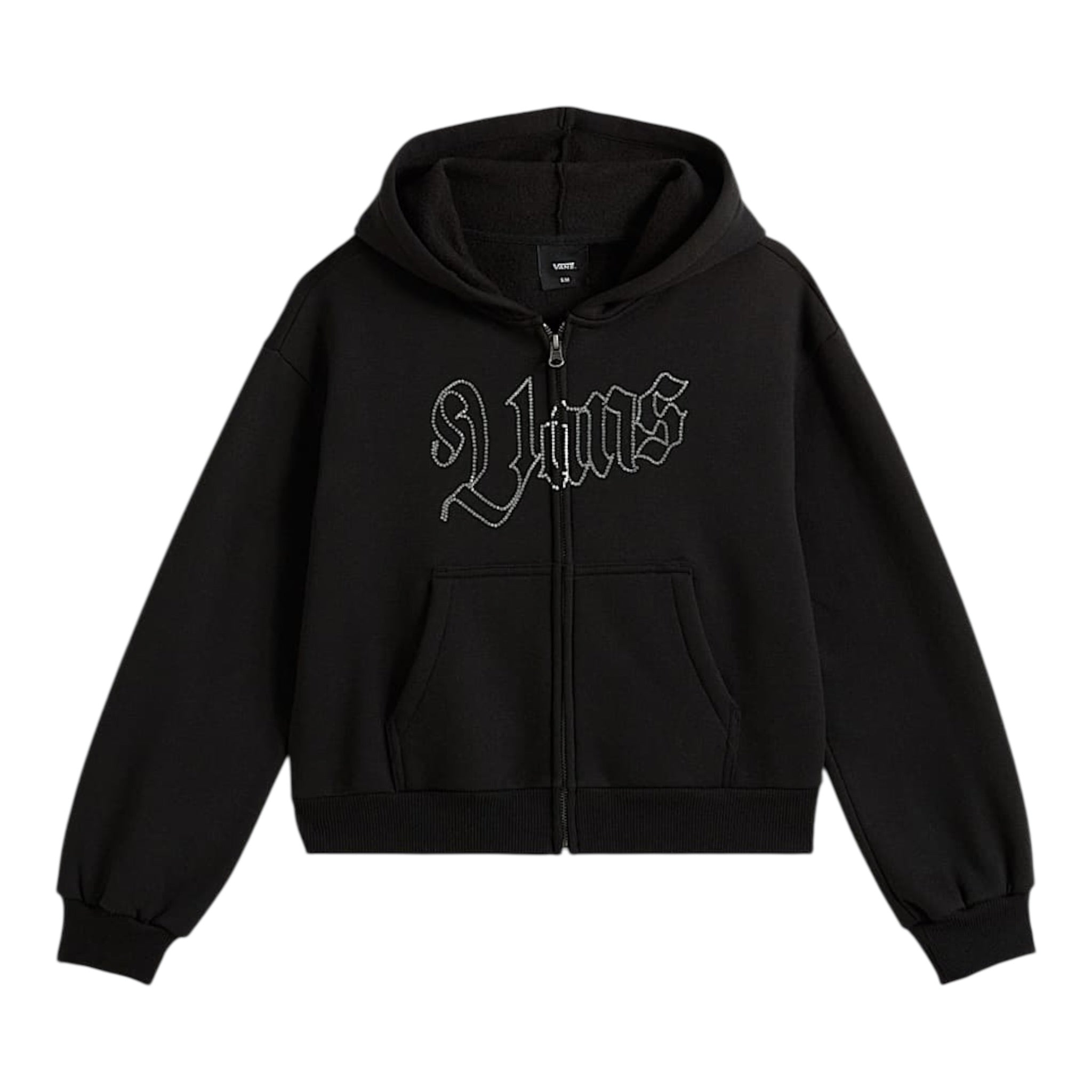 Vans Felpa tinta unita con Zip E Cappuccio Nero per Bambina VN000PPMBLK NERO VANS 