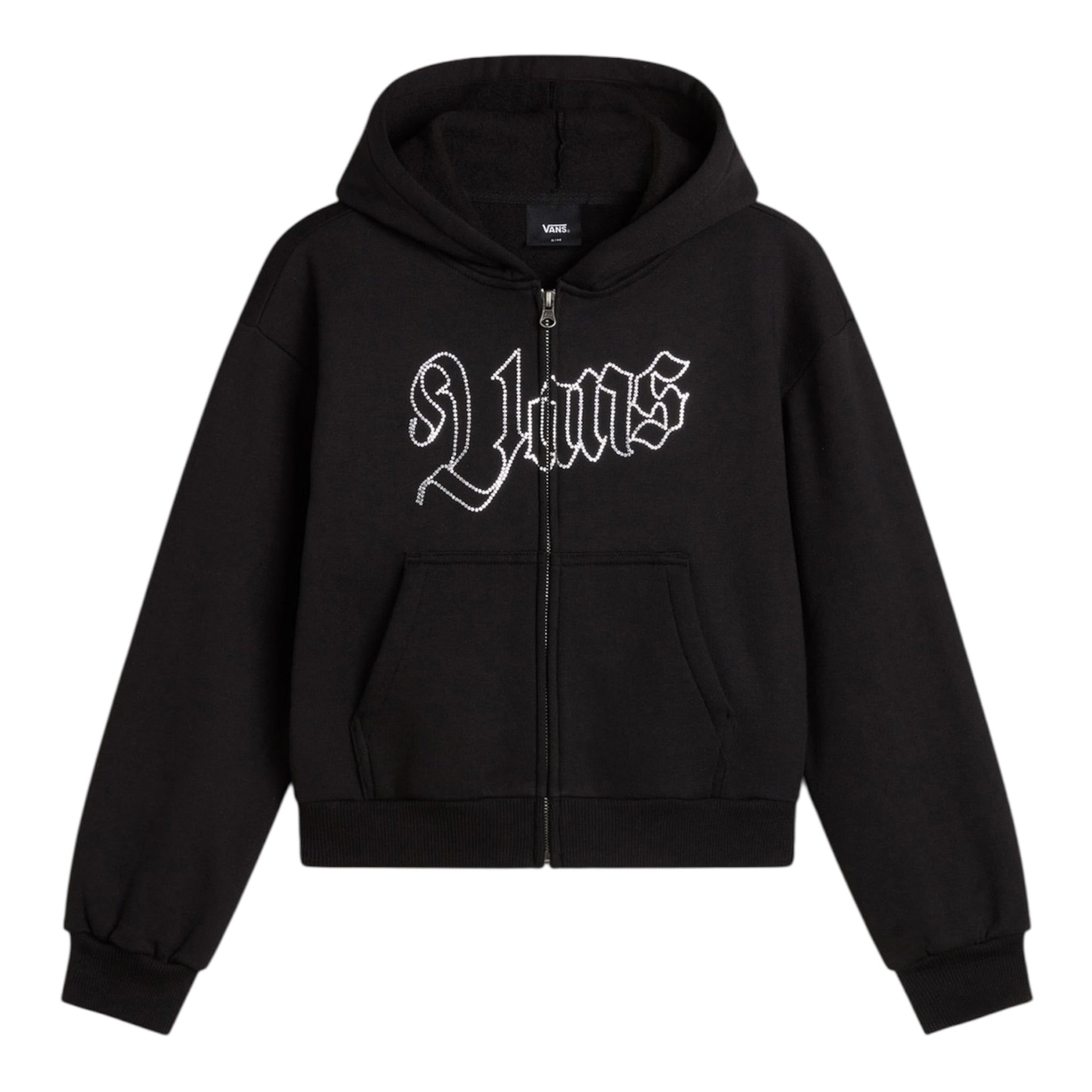 Vans Felpa tinta unita con Zip E Cappuccio Nero per Bambina VN000PPMBLKX NERO VANS 