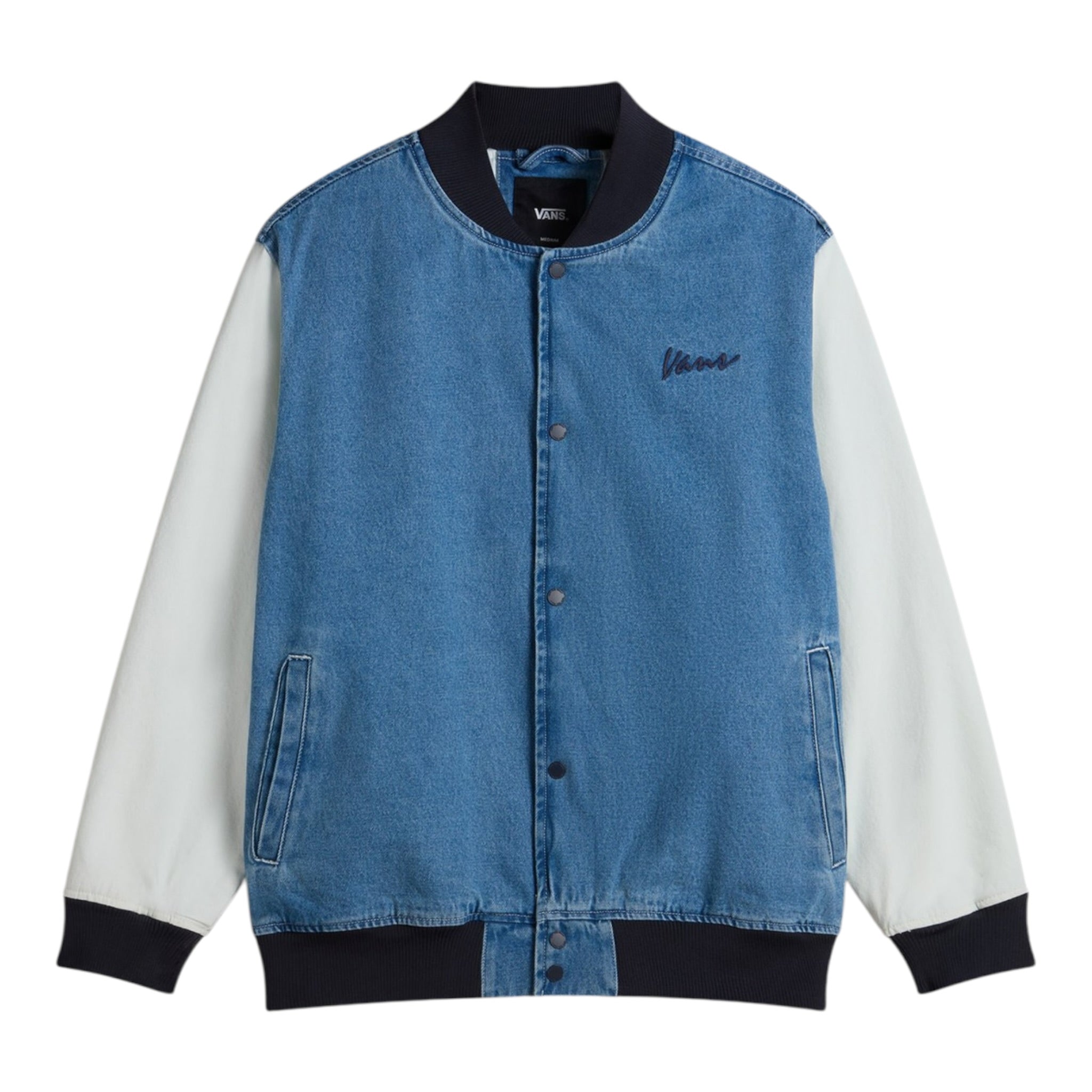 Vans Giubbino tinta unita In Denim con Maniche In Contrasto Azzurro per Bambino VN000PXMCDX1 AZZURRO VANS 