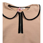 Vicolo Felpa con Zip E Colletto tinta unita Beige per Bambina 3141F00233 BEIGE VICOLO 