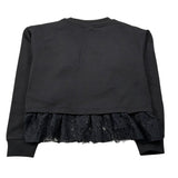Vicolo Felpa Chiusa Girocollo tinta unita con Logo Nero per Bambina 3141FY00332 NERO VICOLO 