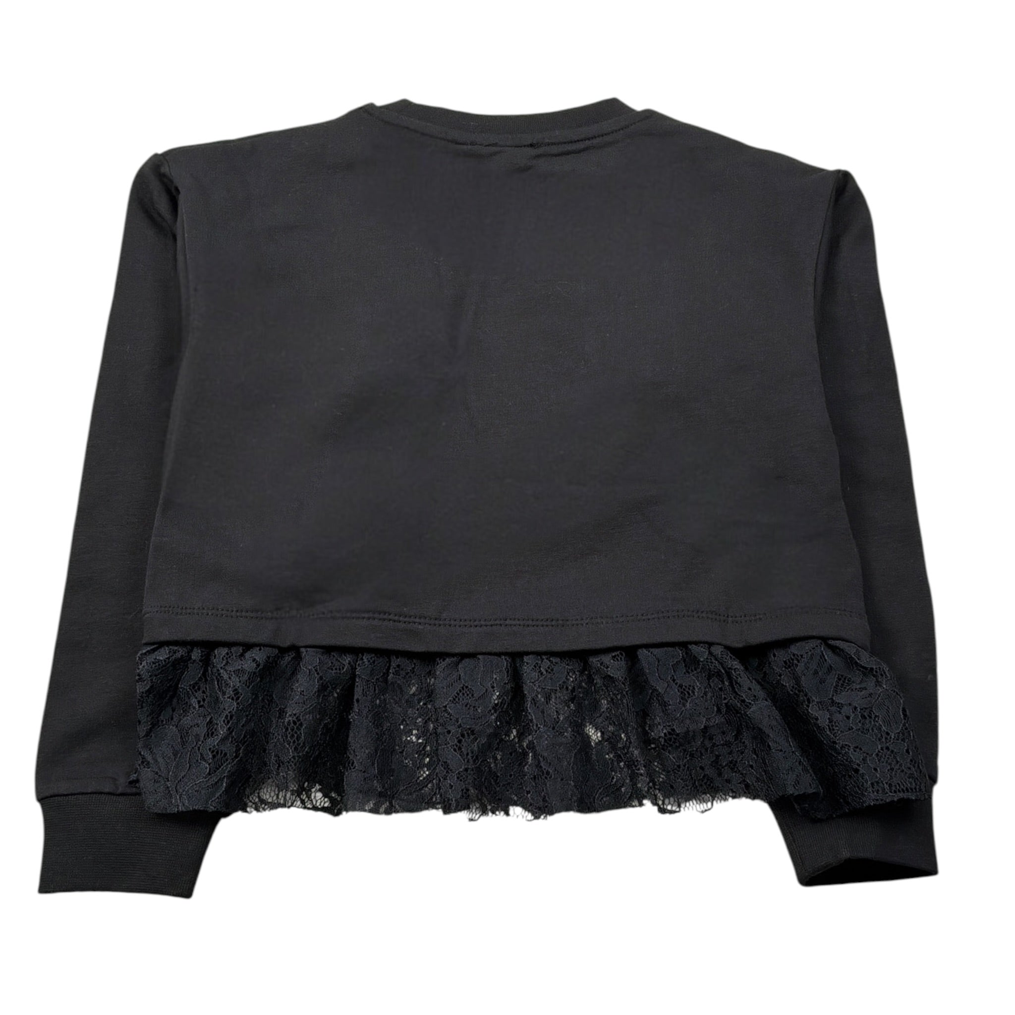 Vicolo Felpa Chiusa Girocollo tinta unita con Logo Nero per Bambina 3141FY00332 NERO VICOLO 