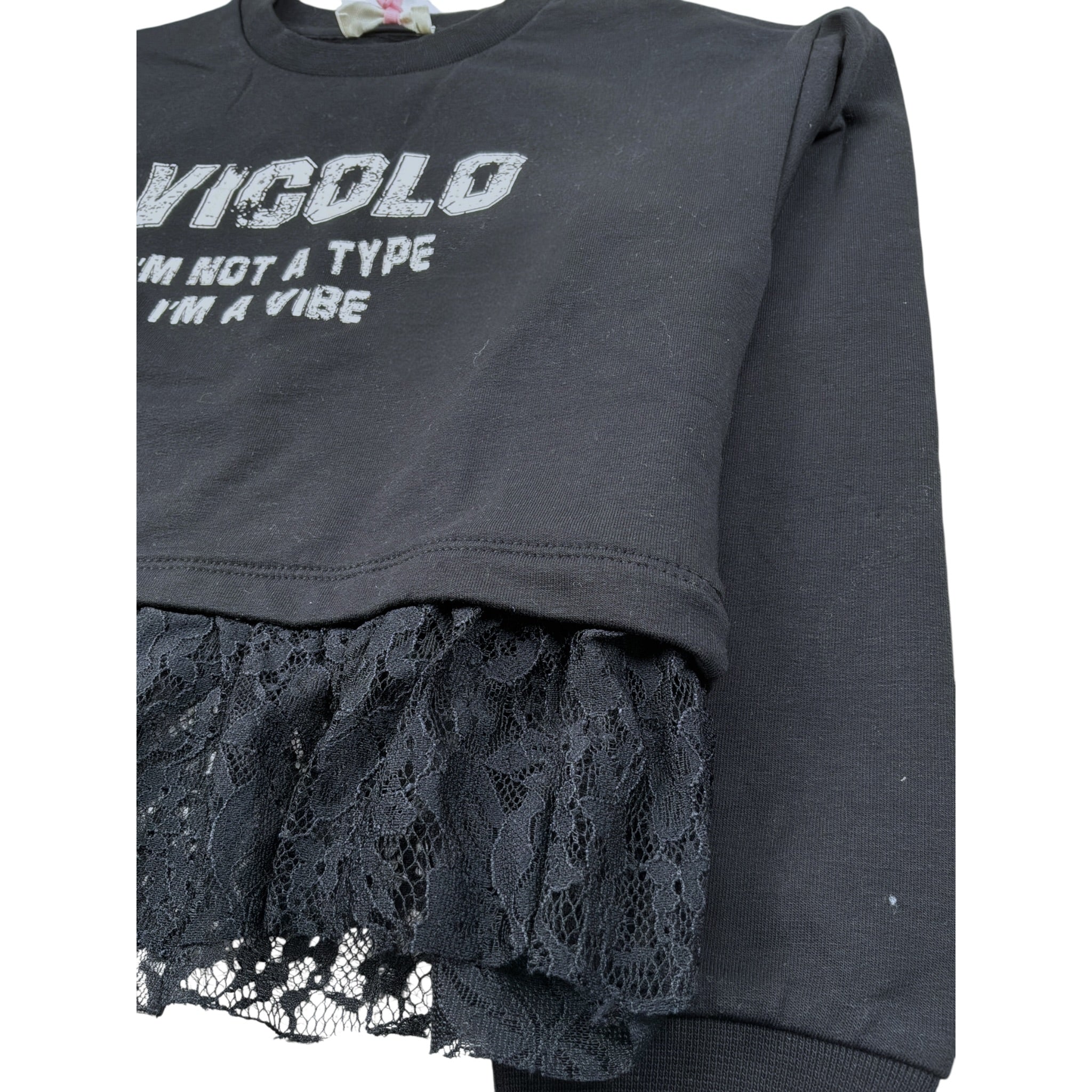 Vicolo Felpa Chiusa Girocollo tinta unita con Logo Nero per Neonata 3141FY00332N NERO VICOLO 