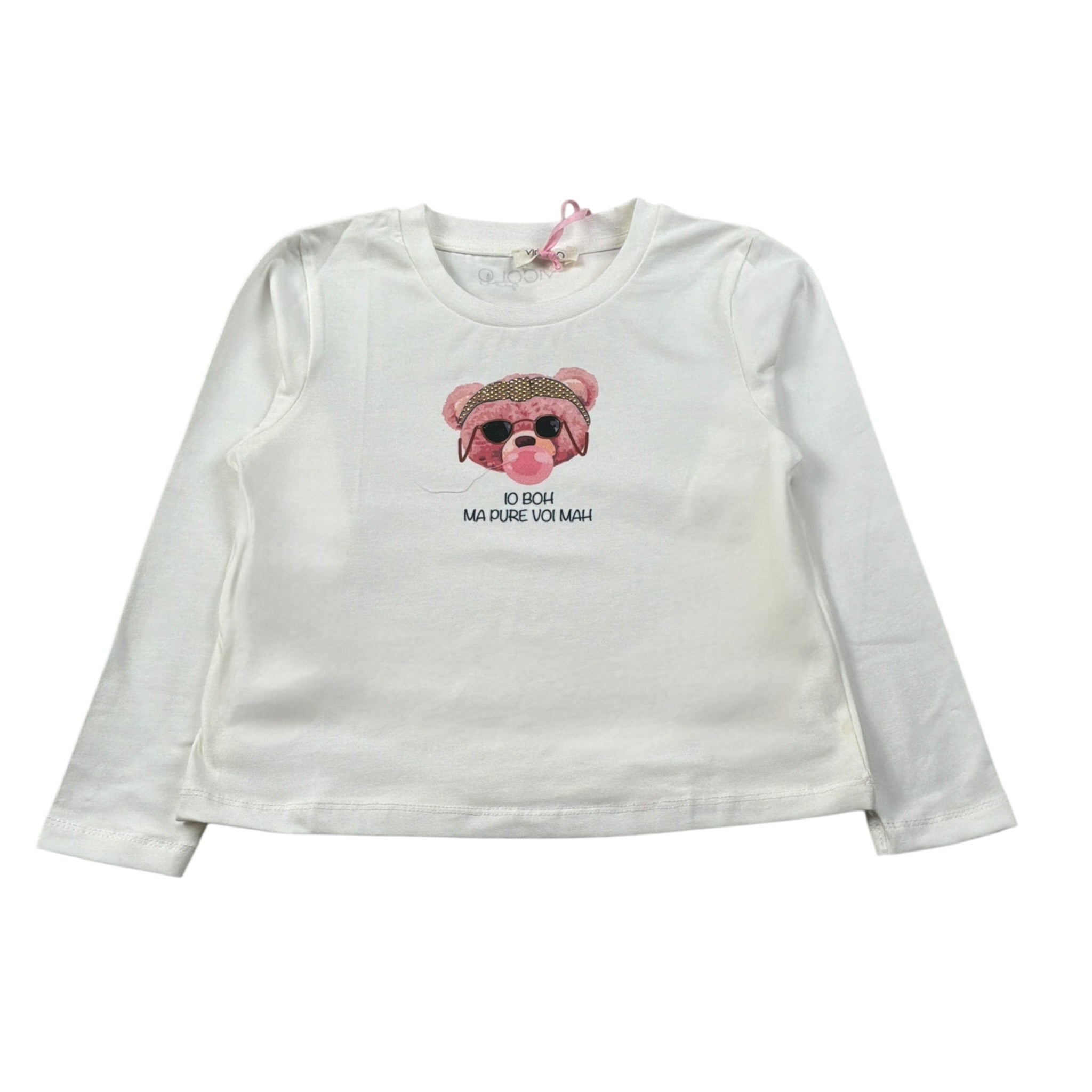 Vicolo Shirt Girocollo tinta unita con Stampa Panna per Bambina 3141M00242 PANNA VICOLO 