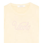 Vicolo Maglia Girocollo tinta unita con Logo Giallo per Bambina 3141W00228 GIALLO VICOLO 