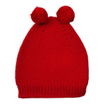Wedoble Cappello tinta unita con Pon Pon Rosso per Bambina I2110307C ROSSO WEDOBLE 