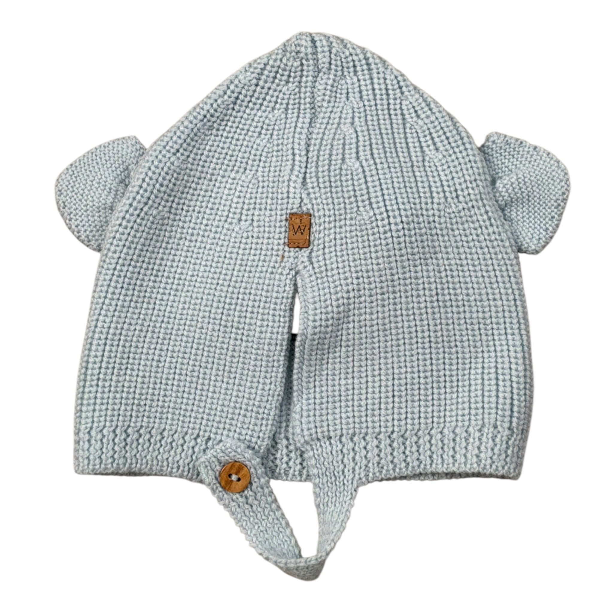 Wedoble Cappello tinta unita con Orecchie Azzurro per Neonata I230307B AZZURRO WEDOBLE 