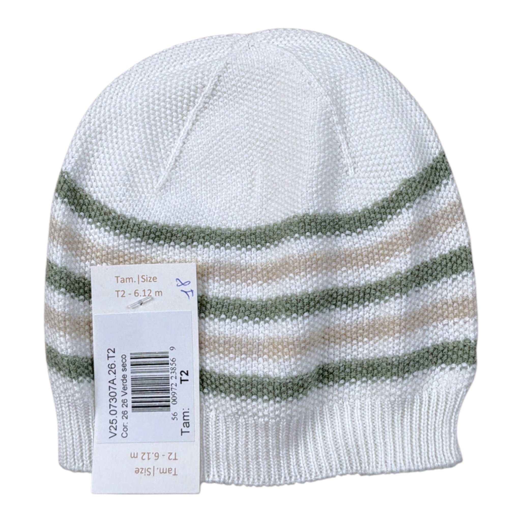Wedoble Cappello Bicolore con Fantasia A Righe Bianco per Neonato V2507307A BIANCO WEDOBLE 