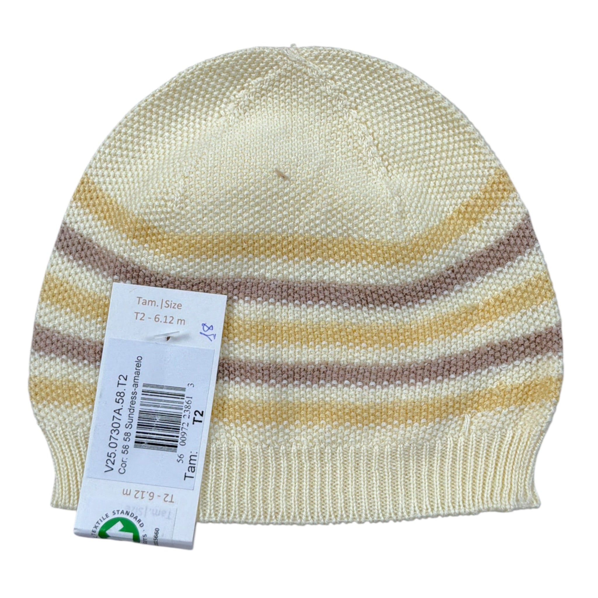 Wedoble Cappello Bicolore con Fantasia A Righe Giallo per Neonato V2507307A GIALLO WEDOBLE 