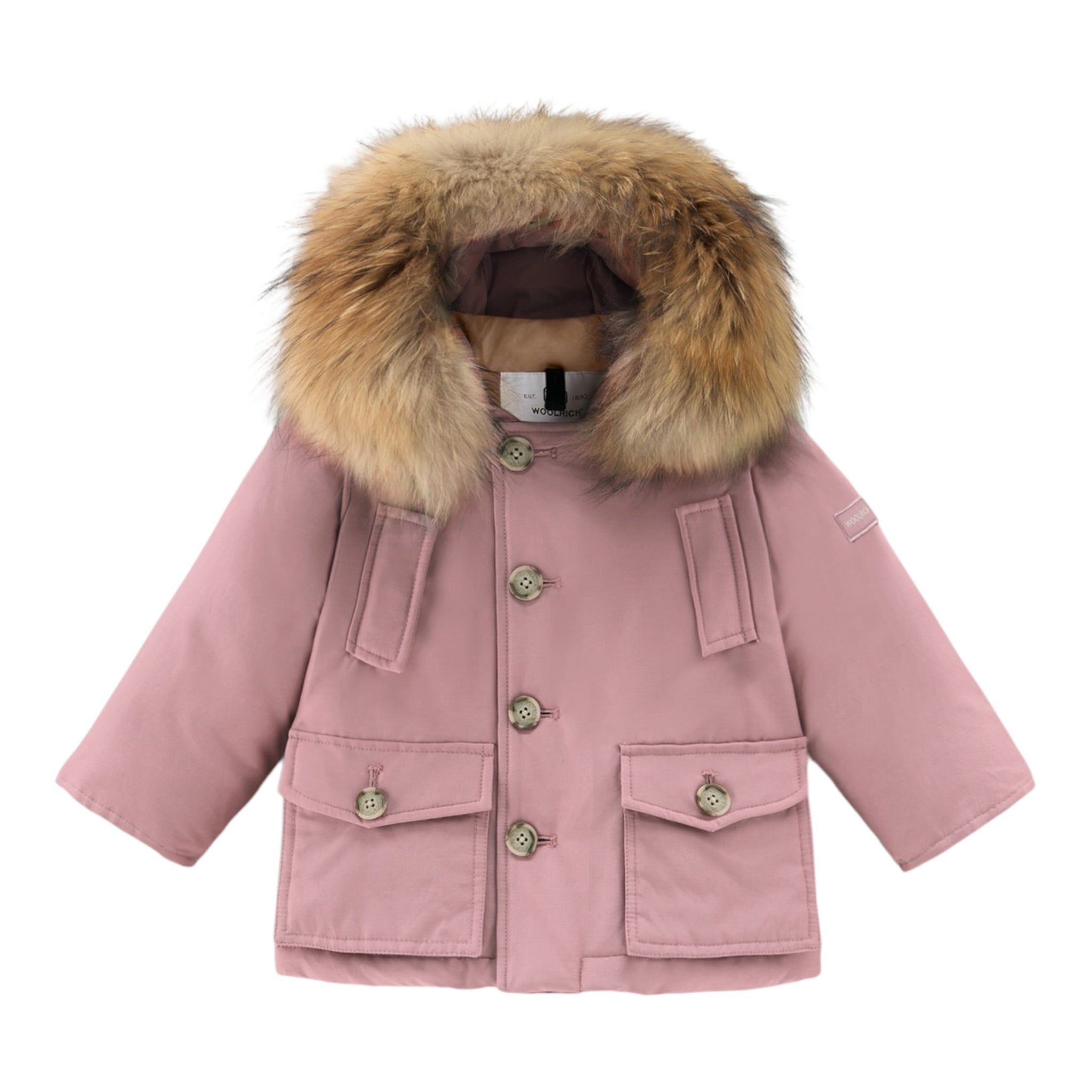 Woolrich Giubbino tinta unita con Bottoni Rosa per Neonata CFWKOU0469MRUT0641 ROSA WOOLRICH 