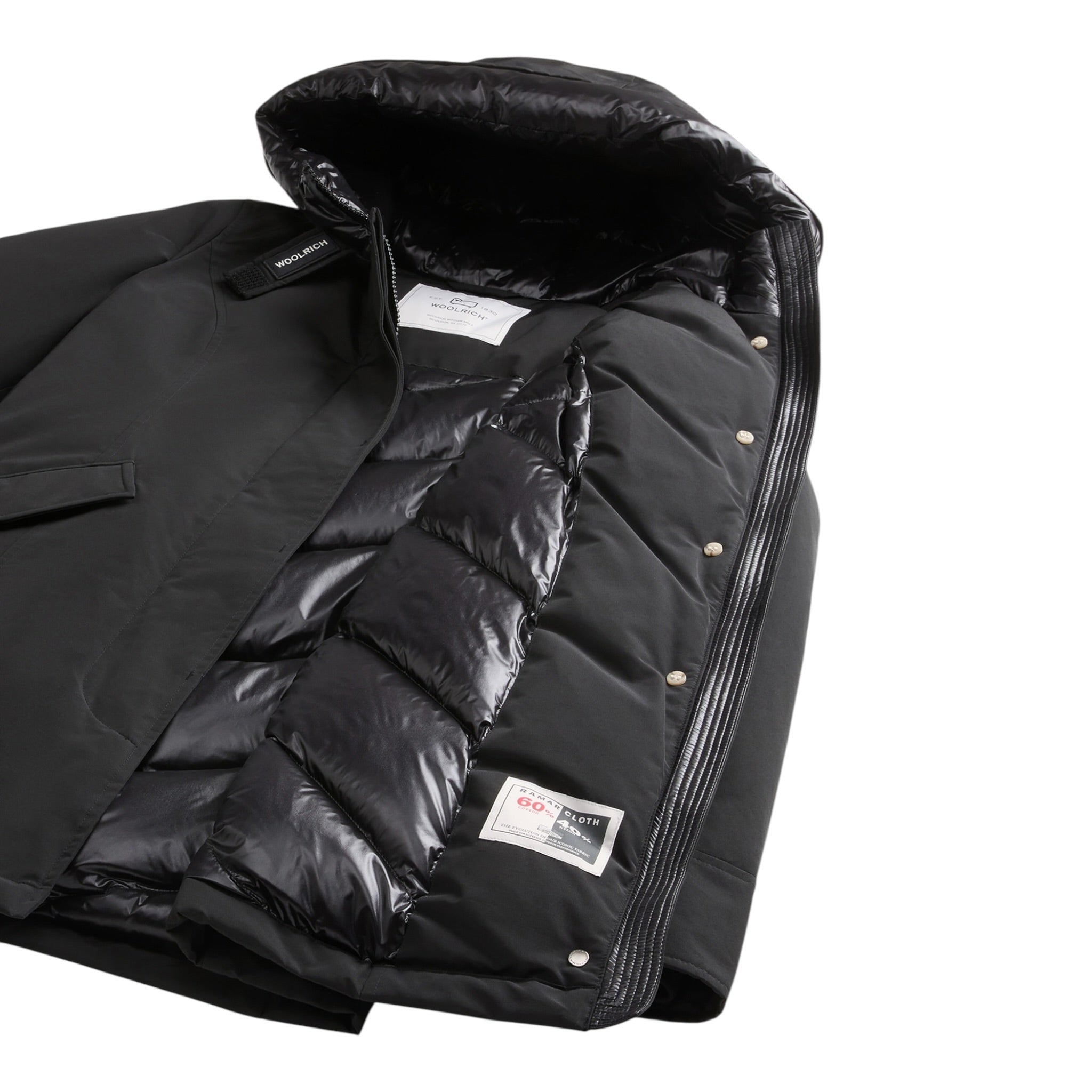 Woolrich Giubbino tinta unita con Bottoni Nero per Bambino KOU0223 NERO WOOLRICH 