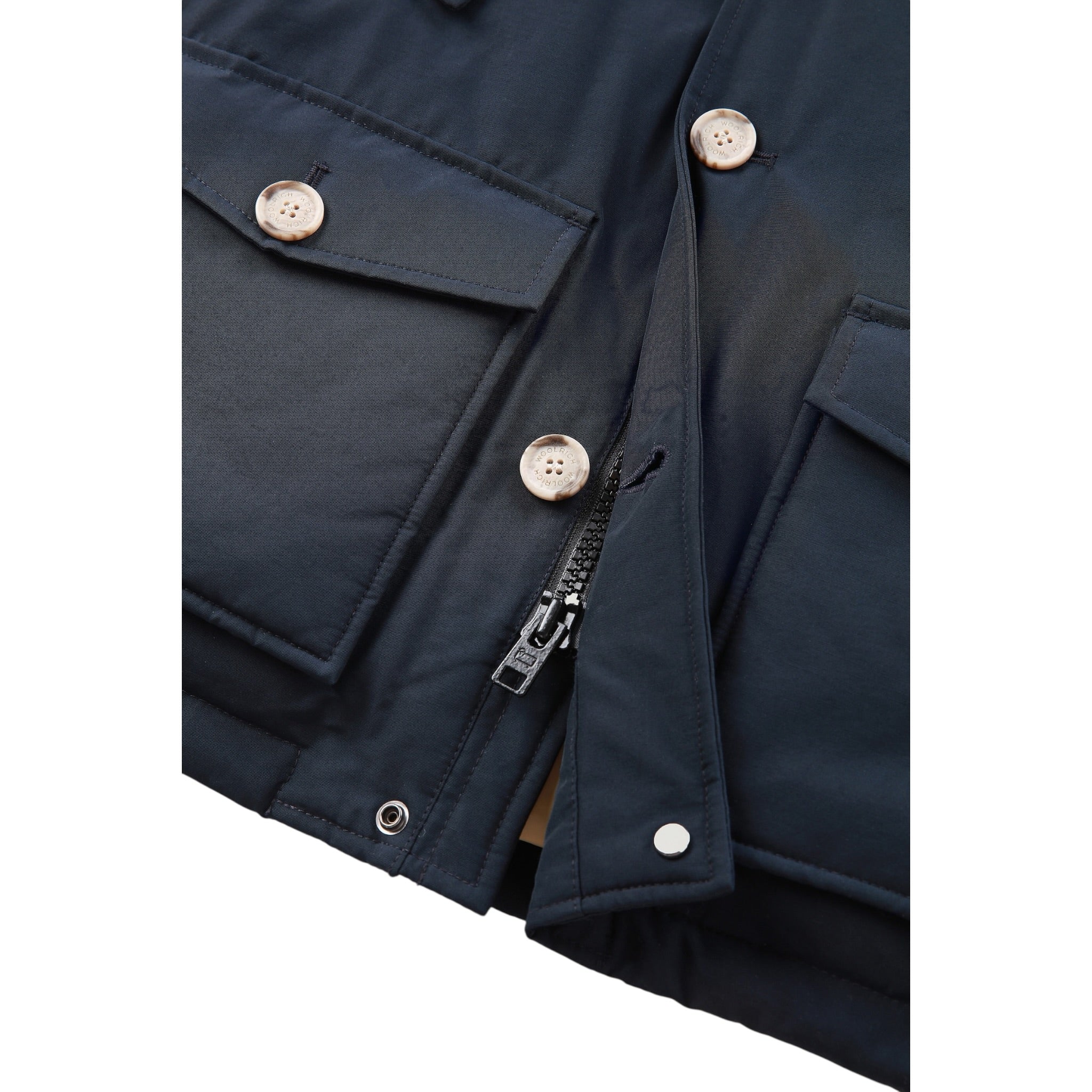 Woolrich Giubbino tinta unita con Bottoni Blu per Bambino WKOU0187 BLU WOOLRICH 