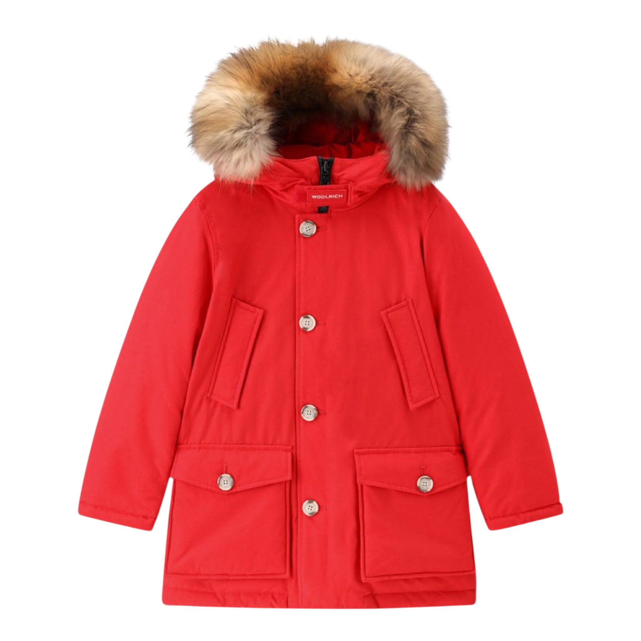 Woolrich Giubbino tinta unita con Bottoni Rosso per Bambino WKOU0187 ROSSO WOOLRICH 