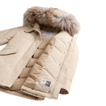Woolrich Giubbino tinta unita con Bottoni Beige per Bambina WKOU0221A BEIGE WOOLRICH 
