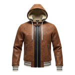 Yes London Giubbino tinta unita con Zip E Cappuccio Ecopelle Marrone per Bambino JR0051X MARRONE YES LONDON 