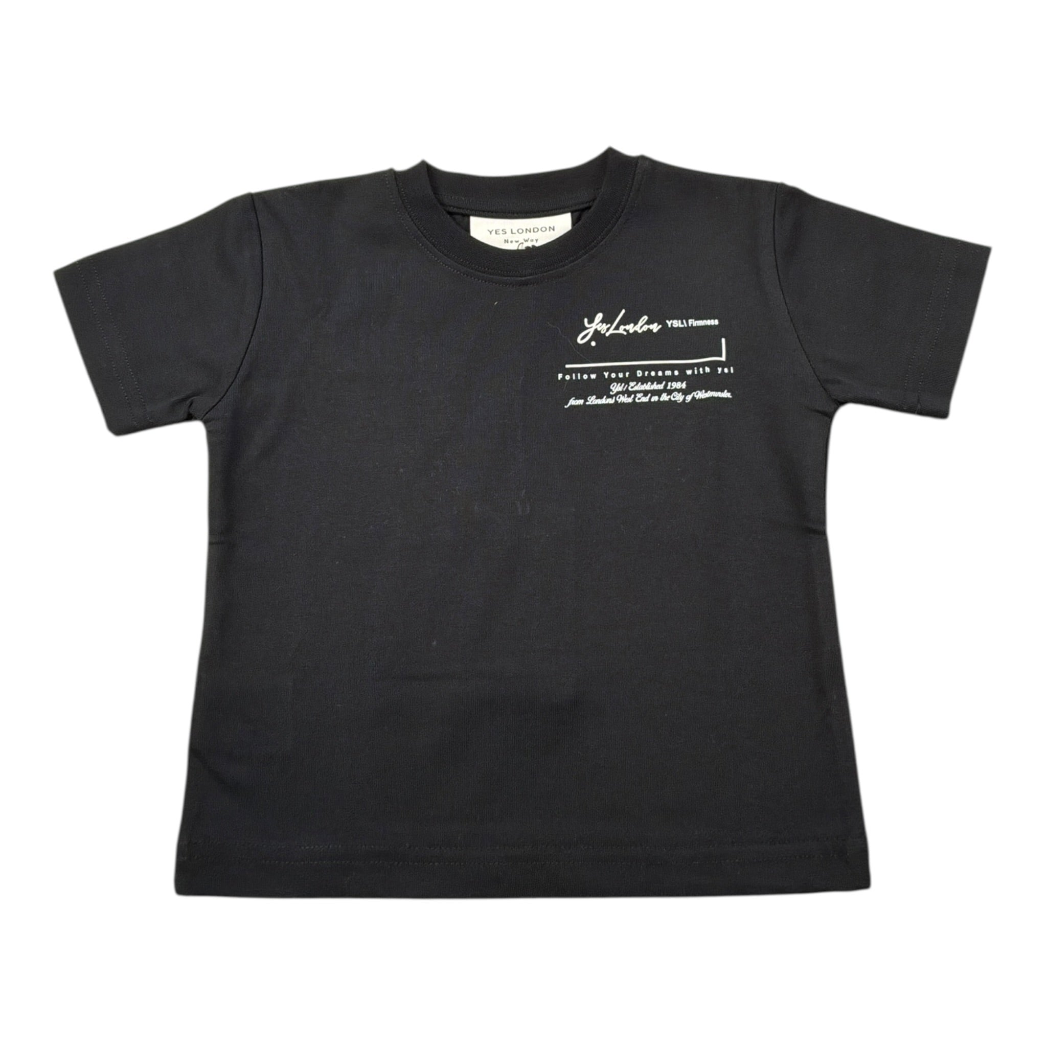 Yes London T-Shirt tinta unita con Stampa Nero per Neonato JR2169N NERO YES LONDON 