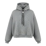 Yes London Felpa tinta unita con Cappuccio Grigio per Bambino JR5104J GRIGIO YES LONDON 