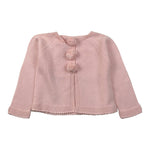 Yoedu Cardigan tinta unita con Pon Pon Rosa per Bambina 9505J ROSA YOEDU 