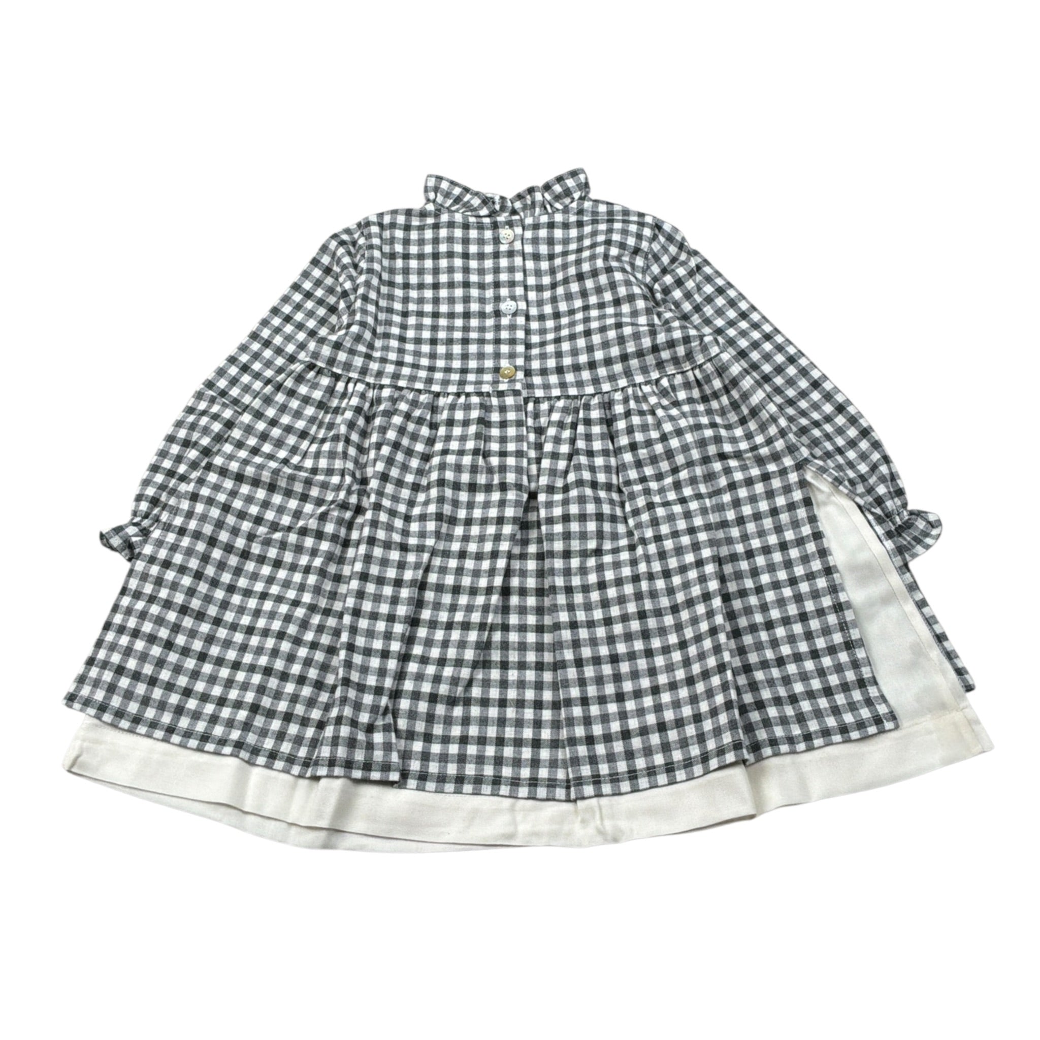 Zhoe & Tobiah Abito Manica Lunga Fantasia Quadretti Grigio per Neonata CHH1FN GRIGIO ZHOE & TOBIAH 