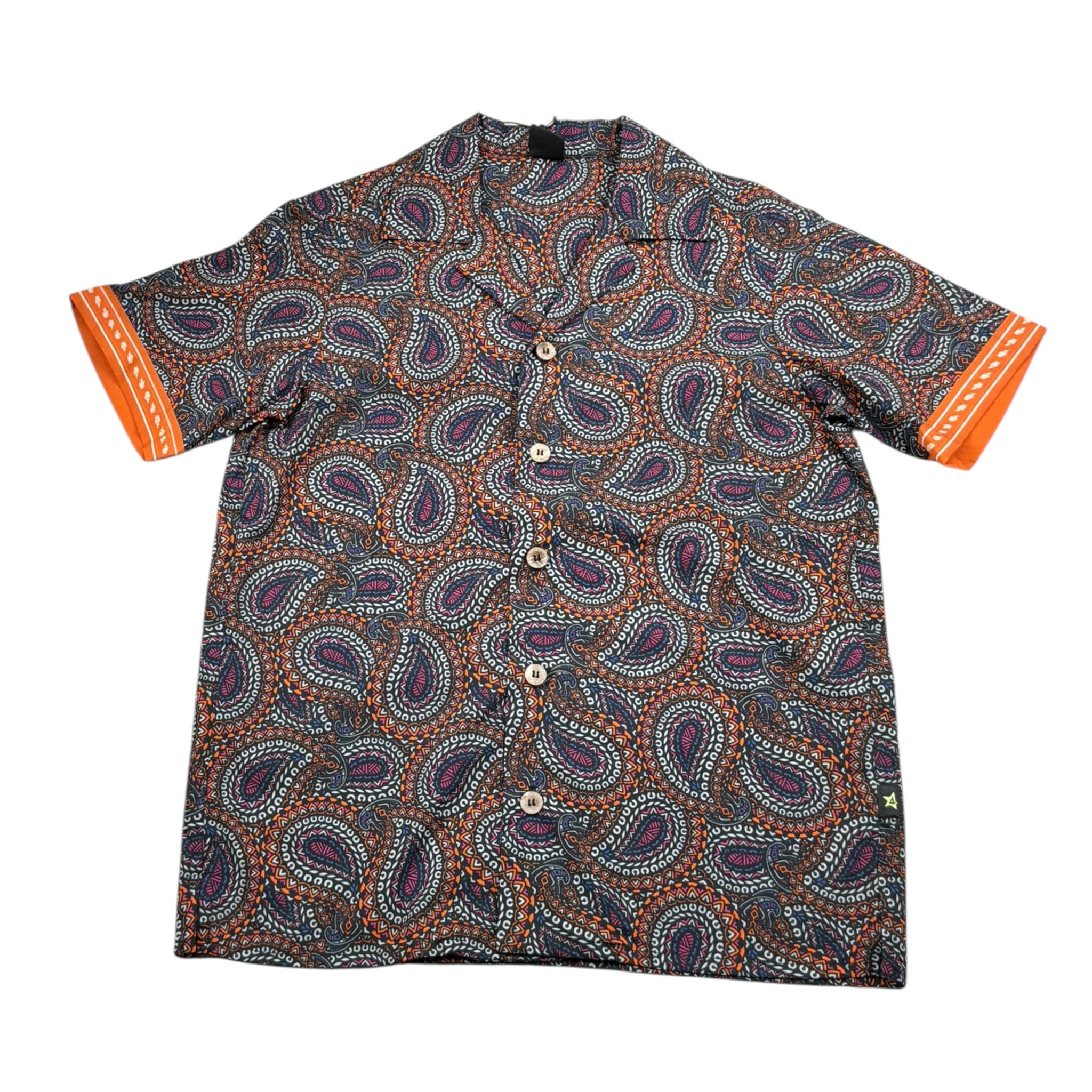 4Giveness Camicia Mezza Manica Tinta Unita con Fantasia per Bambino FGCB4076 NERO 4GIVENESS 