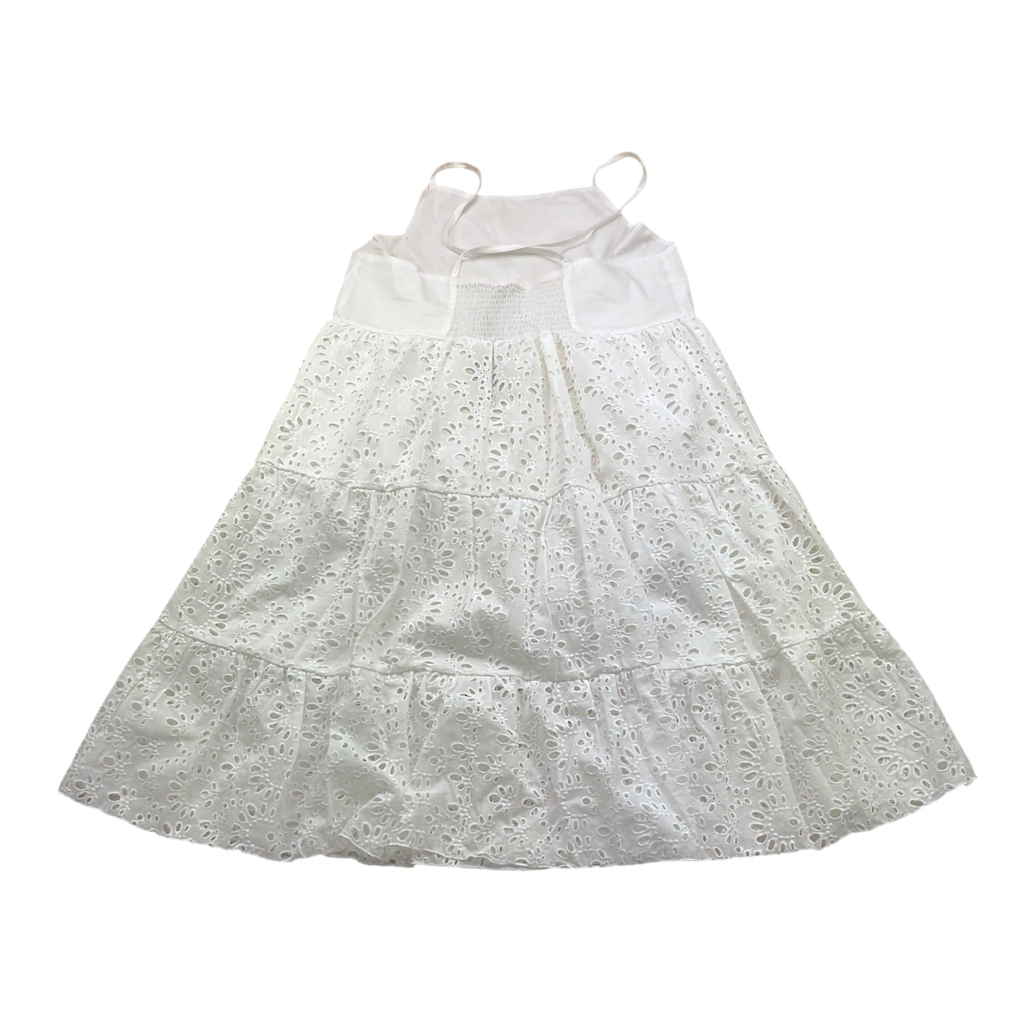 4Giveness Abito Tinta Unita Traforato per Bambina FGCG3992 BIANCO 4GIVENESS 