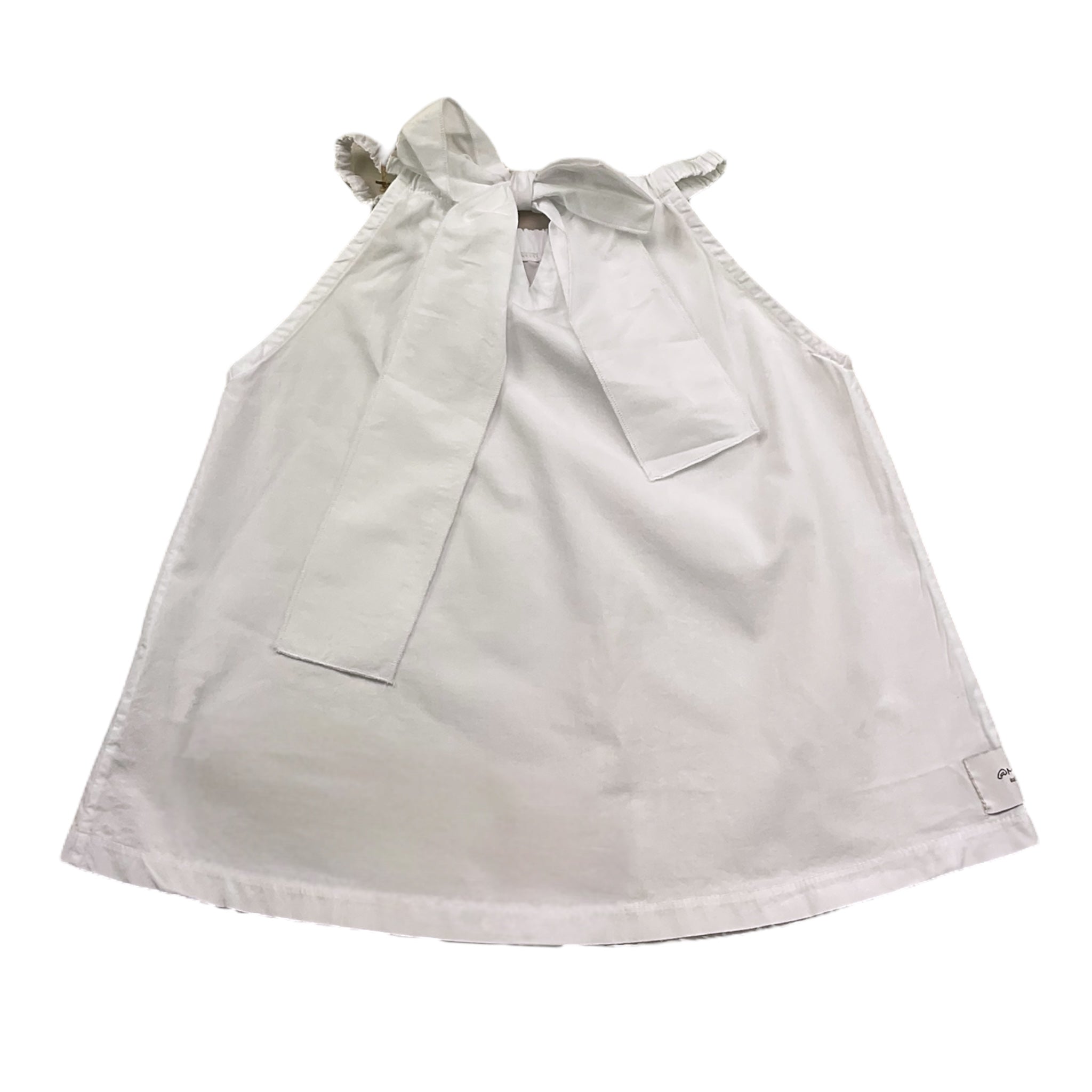 @Madilly Camicia Tinta Unita con Fiocco per Bambina ECO BIANCO @MADILLY 