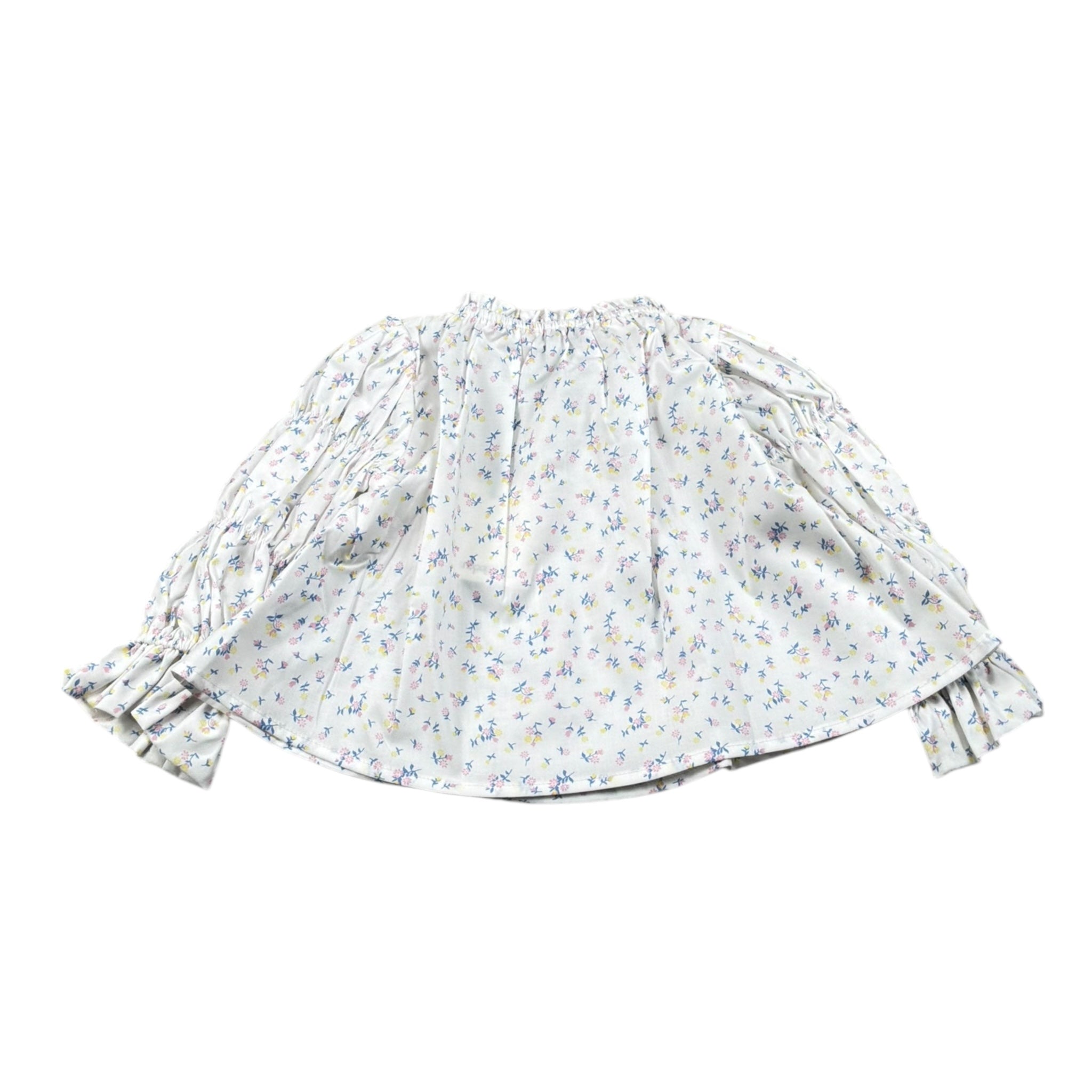 A' La Page Camicia Tinta Unita con Fantasia Fiori per Neonata AL27 BIANCO A' LA PAGE 