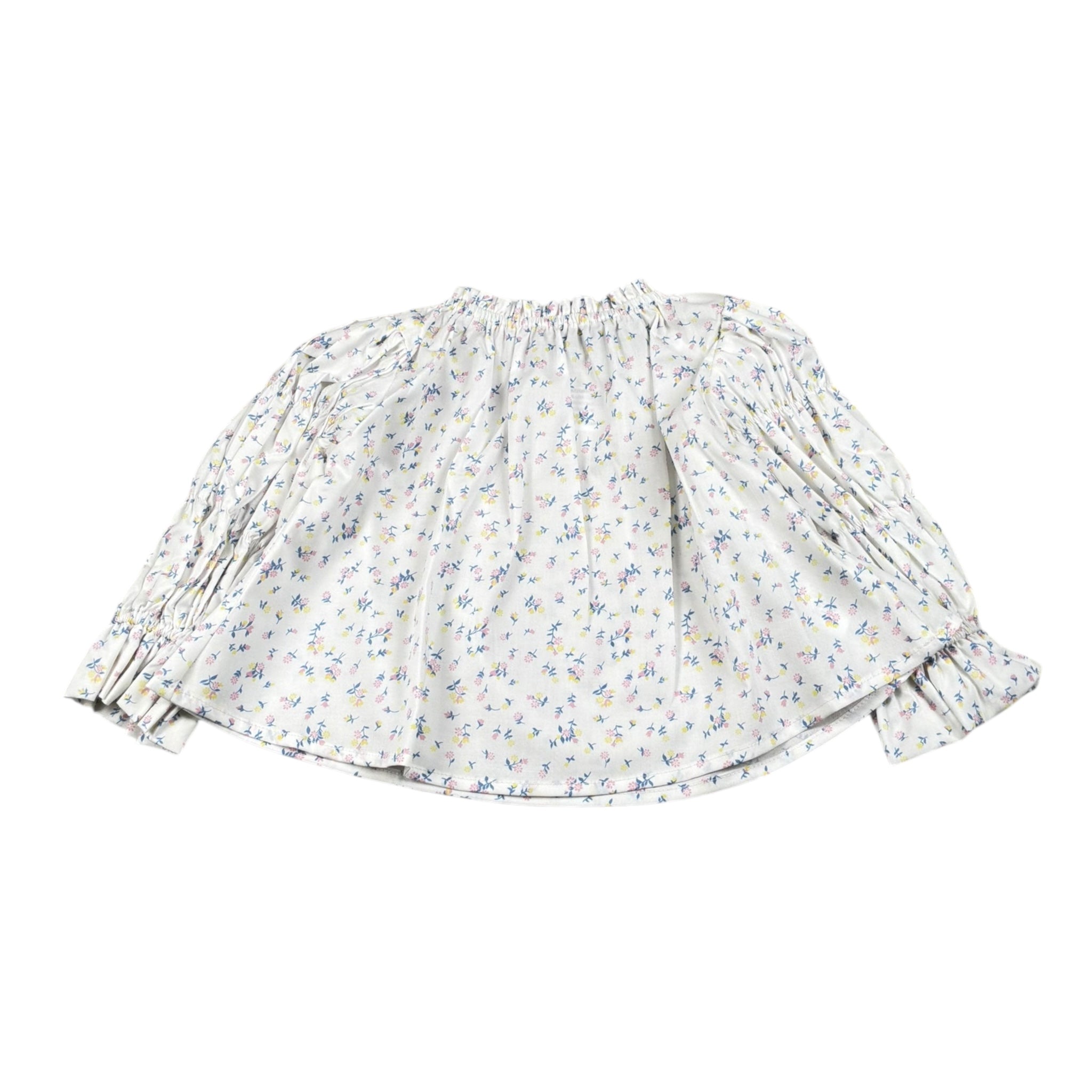 A' La Page Camicia Tinta Unita con Fantasia Fiori per Bambina AL27J BIANCO A' LA PAGE 