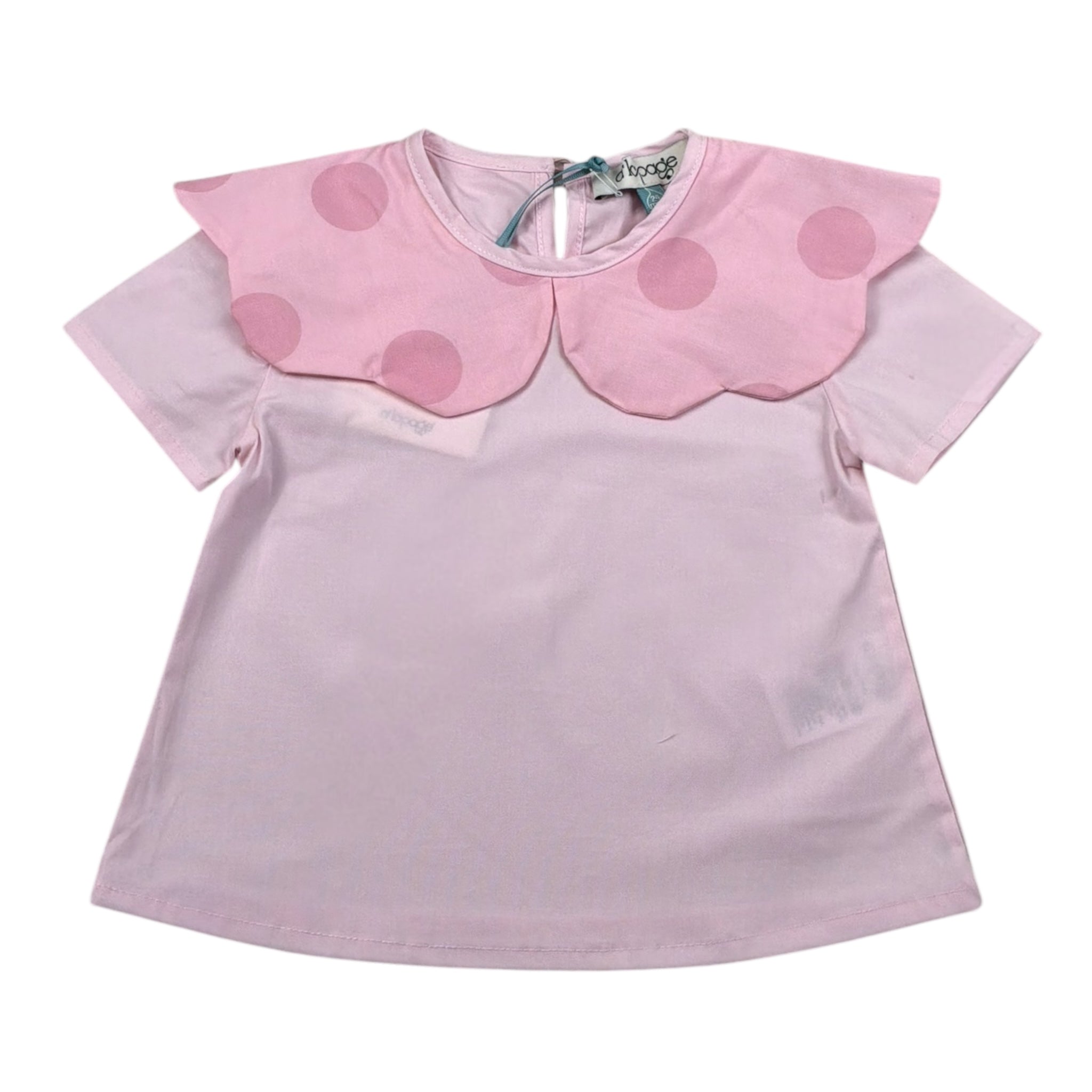 A' La Page Camicia Mezza Manica Tinta Unita con Colletto per Neonata GIADA ROSA A' LA PAGE 