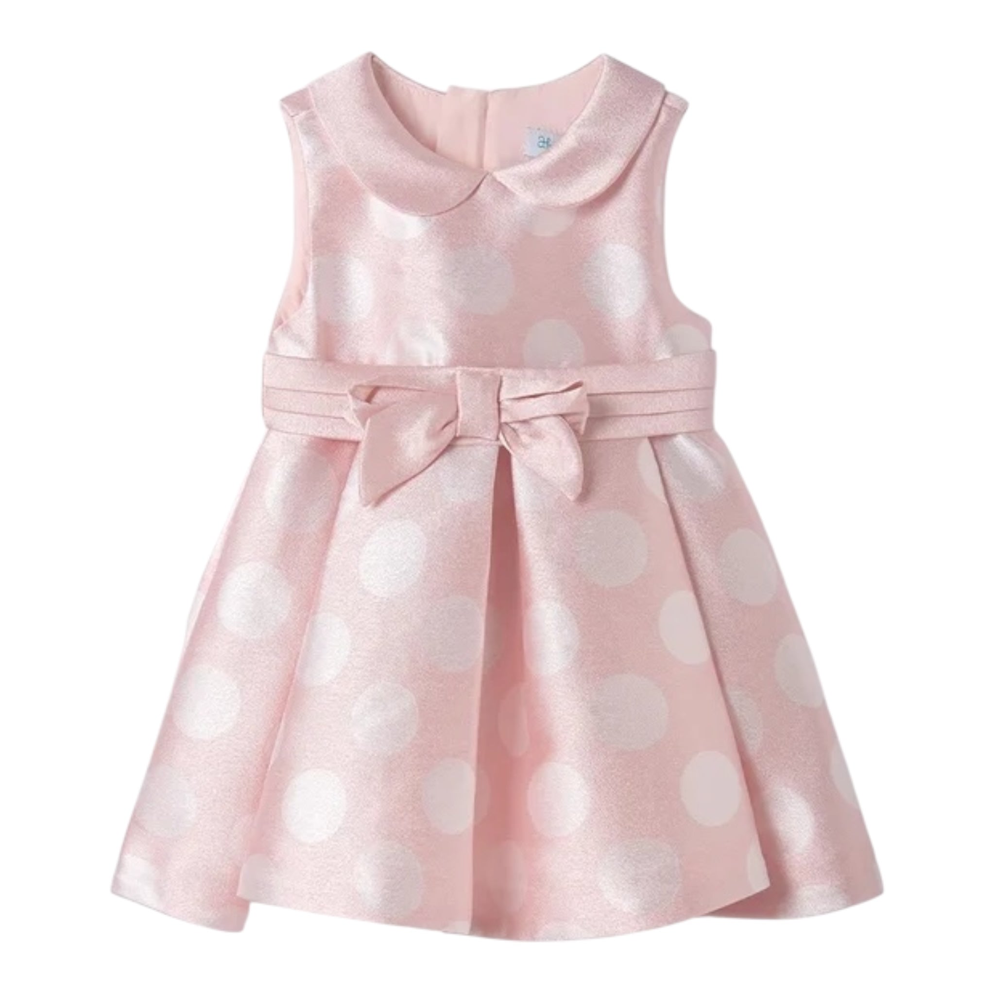 Abel & Lula Abito Cerimonia Tinta Unita con Pois per Bambina 5007 ROSA ABEL & LULA 
