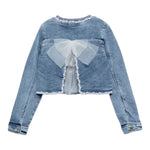 Abel & Lula Giubbino In Denim Tinta Unita con Ricami per Bambina 5369 BLU ABEL & LULA 
