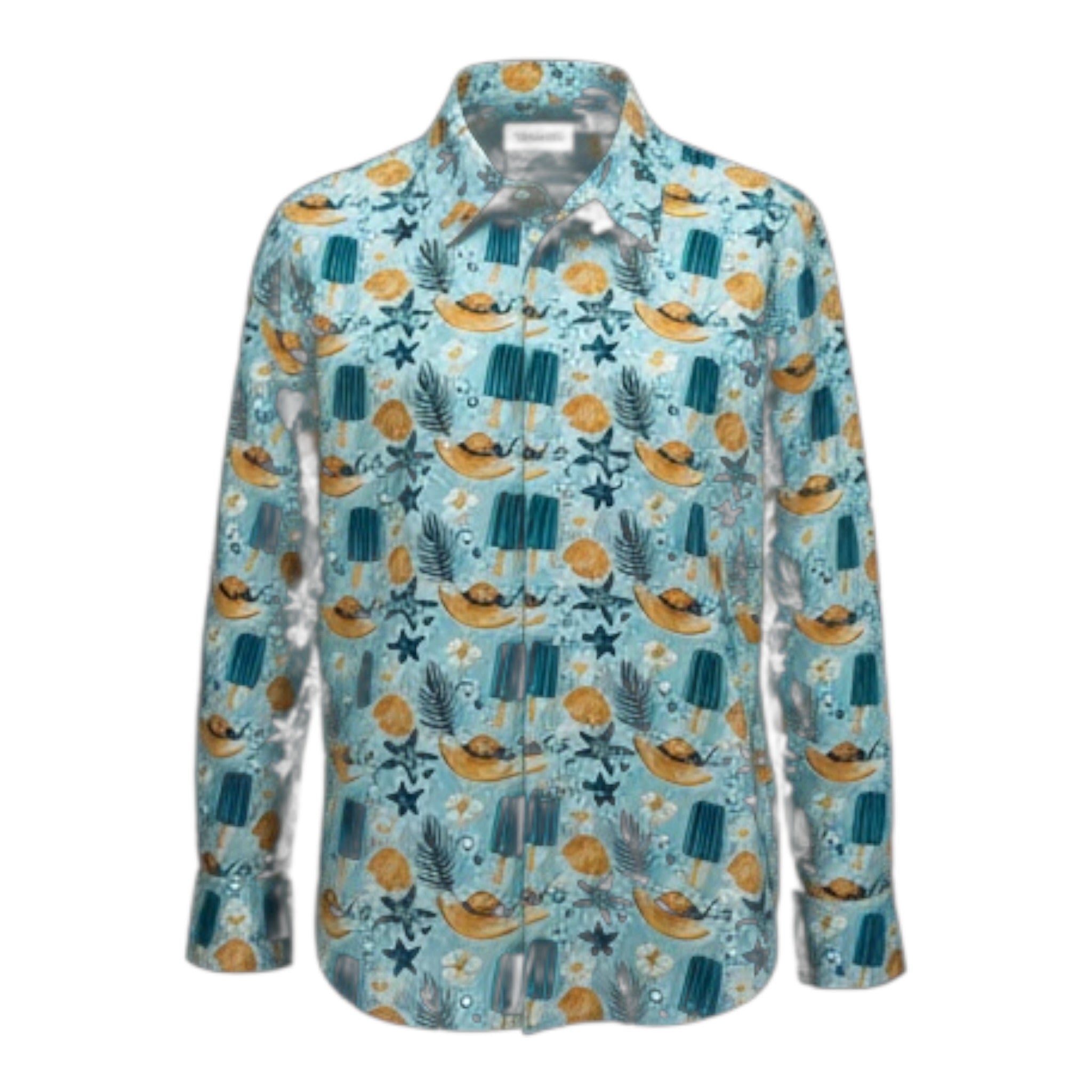 Alessandro Lamura Camicia tinta unita con Fantasia Azzurro per Neonato SEA01 AZZURRO ALESSANDRO LAMURA 