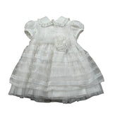 Aletta Abito Mezza Manica tinta unita Cn Tulle Bianco per Neonata HP220335C BIANCO ALETTA 