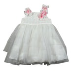 Aletta Abito Giromanica tinta unita con Tulle E Babbucce Bianco per Neonata HP22225 BIANCO ALETTA 