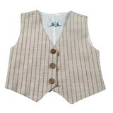 Aletta Gilet tinta unita con Bottoni Beige per Neonato M2204111 BEIGE ALETTA 
