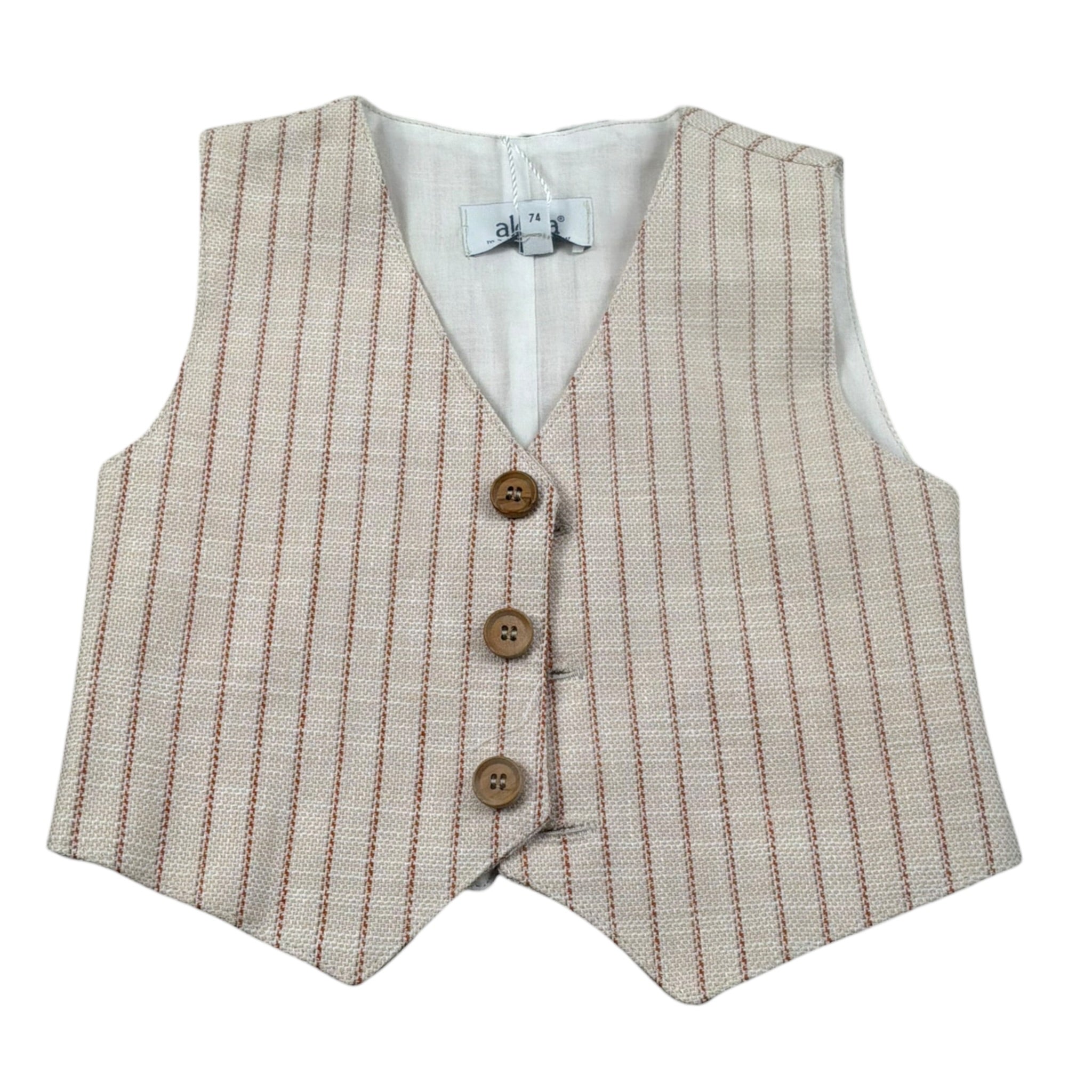Aletta Gilet tinta unita con Bottoni Beige per Neonato M2204111 BEIGE ALETTA 
