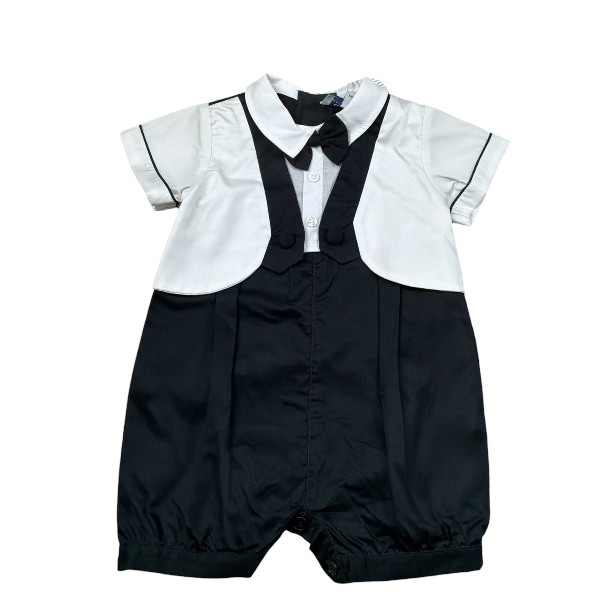 Aletta Pagliaccetto Bicolore con Papillion per Neonato MA22030 BIANCO/BLU ALETTA 