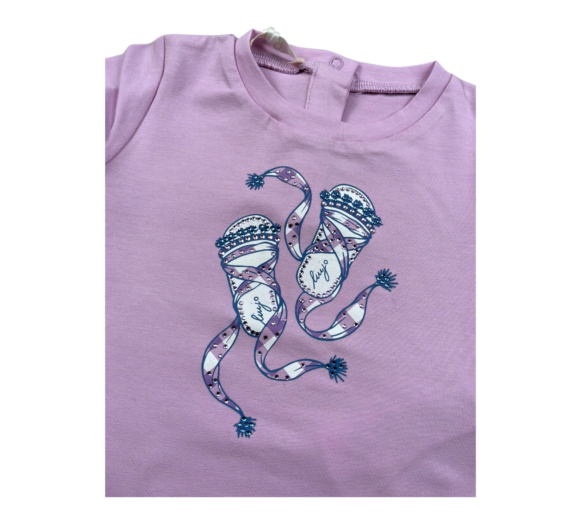 Alice Pi T-Shirt Girocollo Tinta Unita con Logo per Neonata HA5063X LILLA ALICE PI 