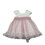 Amaya Abito Mezza Manica tinta unita con Tulle Bianco per Neonata 591004 BIANCO AMAYA 