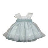 Amaya Abito Mezza Manica tinta unita con Tulle Bianco/Verde per Neonata 591004 BIANCO/VERDE AMAYA 