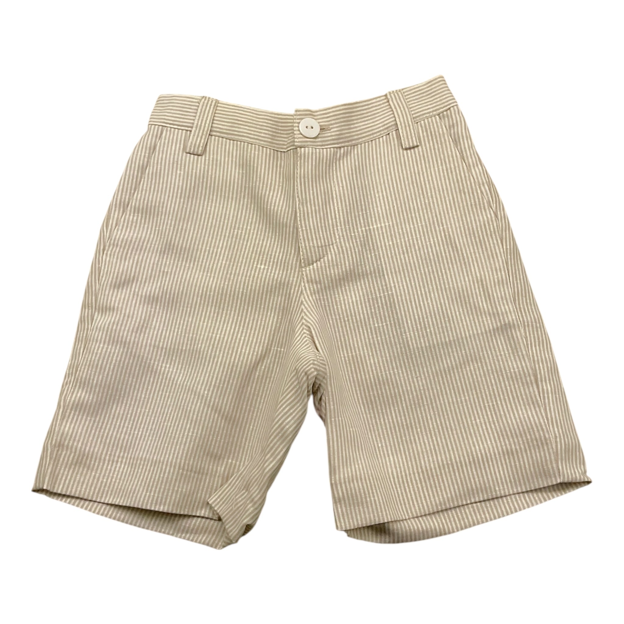 Amaya Bermuda Tinta Unita con Fantasia A Righe per Bambino 593520 BIANCO AMAYA 