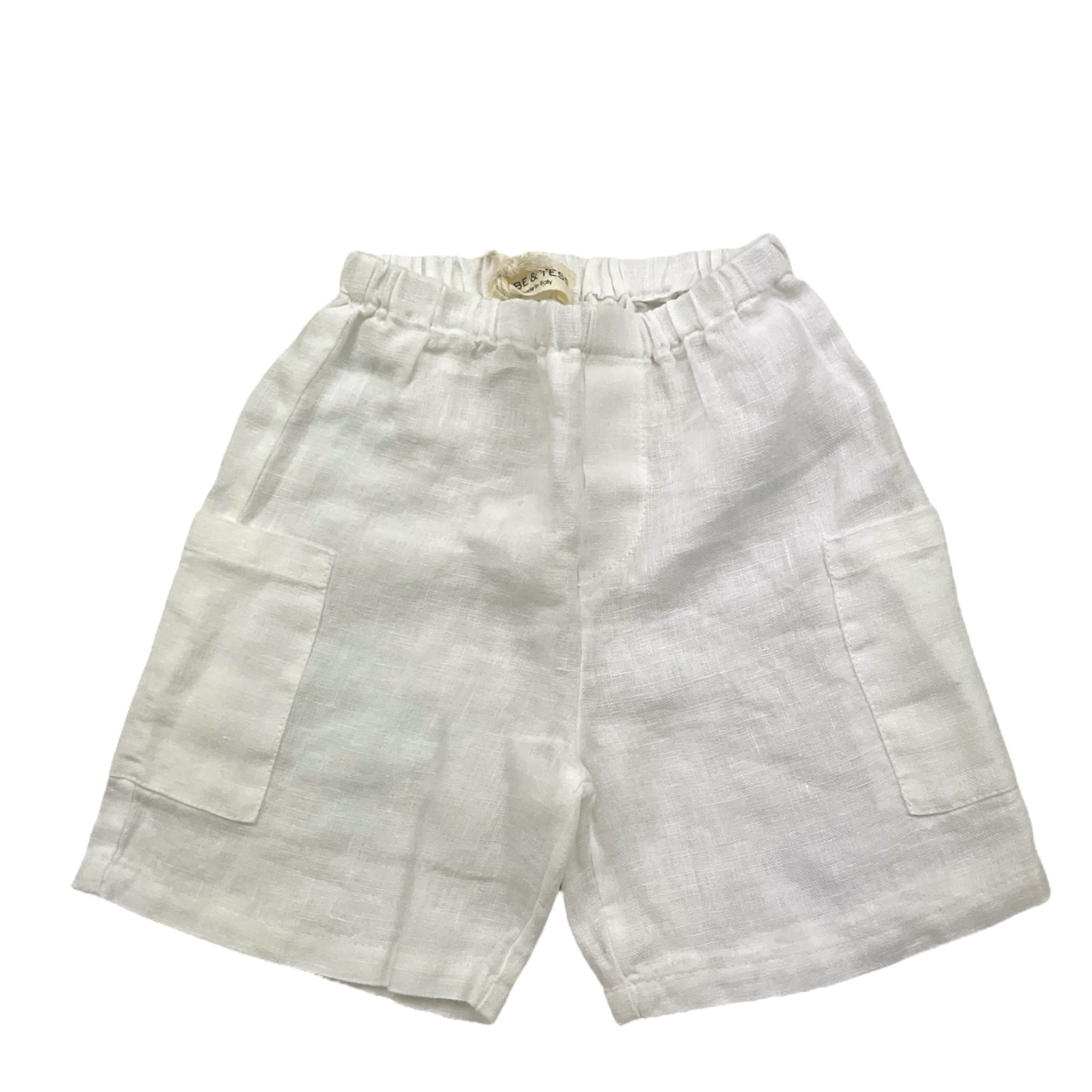 Babe & Tess Short Tinta Unita con Elastico In Vita per Neonata 24518180N BIANCO BABE & TESS 