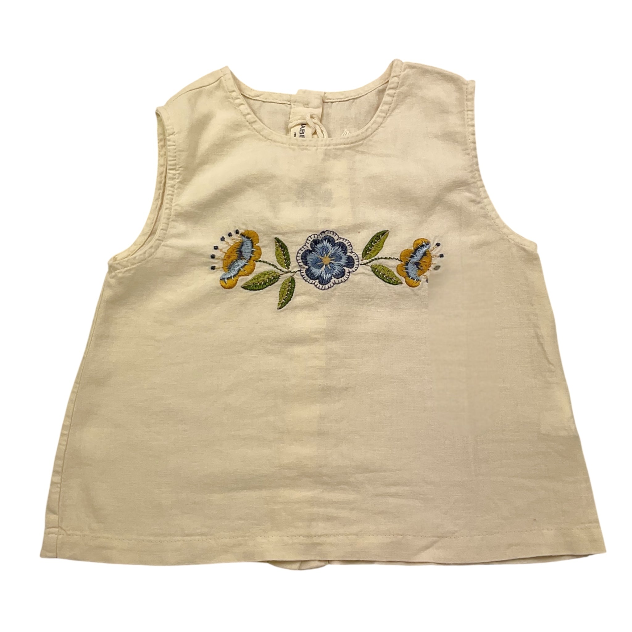 Babe & Tess Canotta Tinta Unita con Fantasia Fiori per Neonata 26518013N BEIGE BABE & TESS 