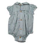 Babidu Pagliaccetto Bicolore con Fantasia A Quadri per Neonata 30406 BIANCO/VERDE BABIDU 