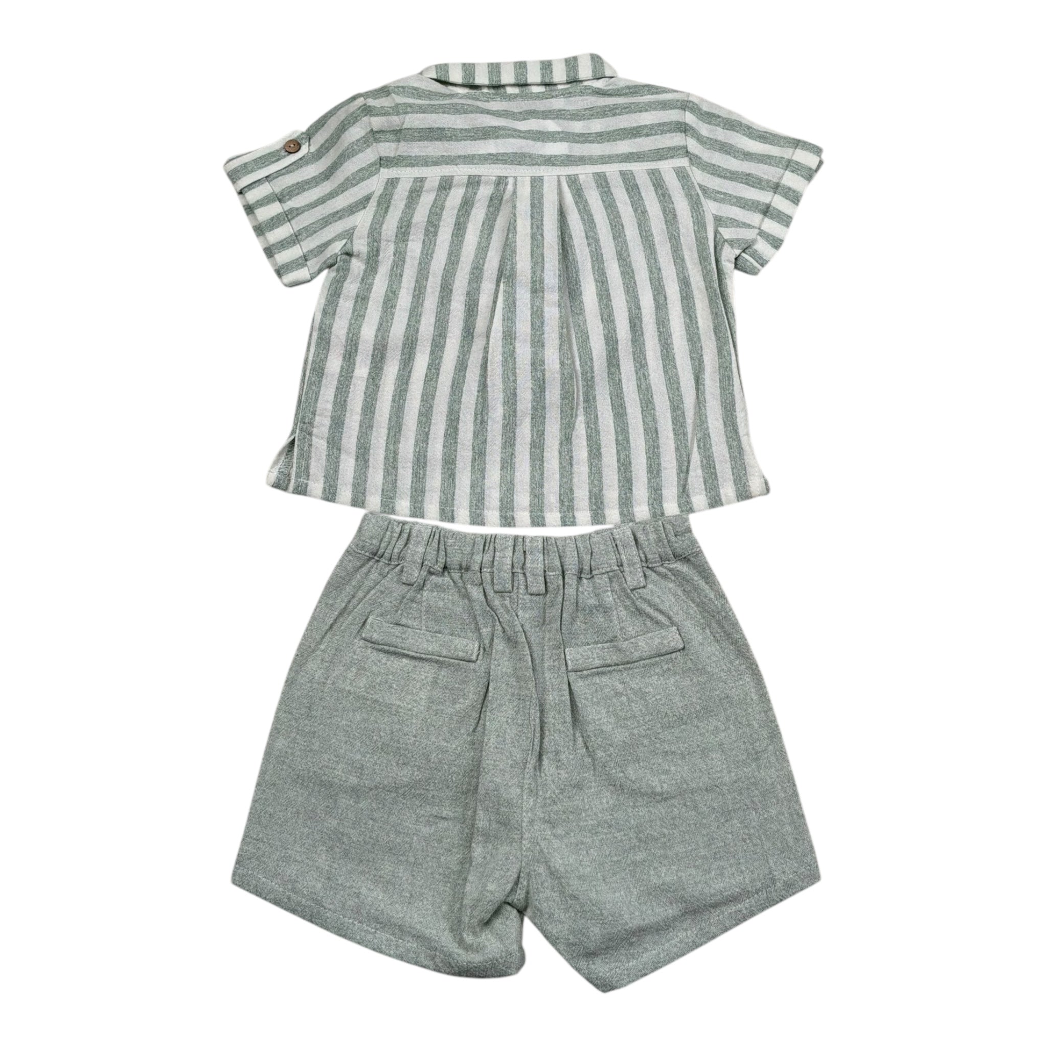 Babidu Completo 2 Pezzi Camicia-Bermuda per Neonato 40409N VERDE BABIDU 