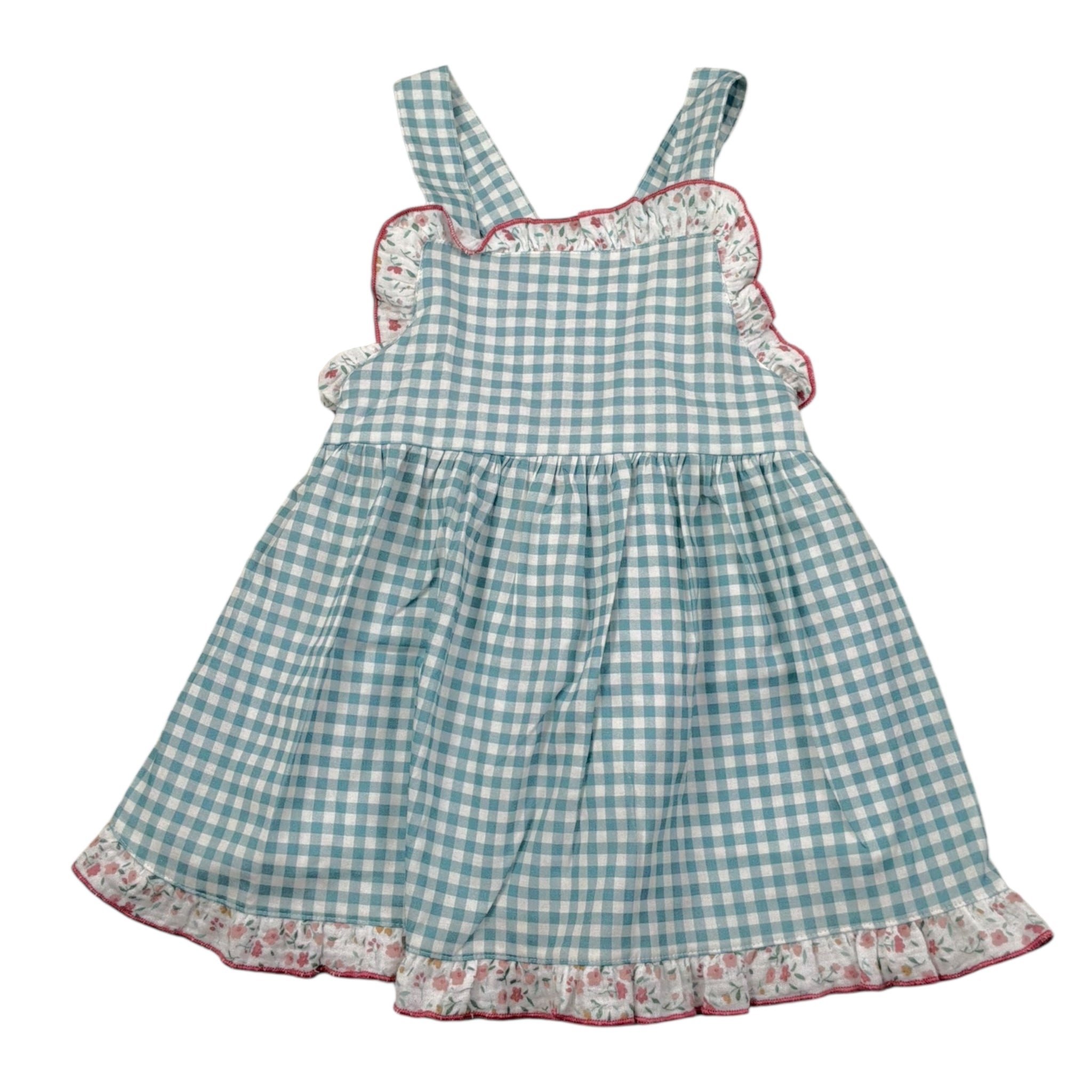 Babidu Abito Bicolore con Stampa Quadri per Neonata 91406 BIANCO/VERDE BABIDU 