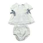 Babidu Completo 2 Pezzi Camicia-Coulotte Tinta Unita per Neonata 92495 BIANCO BABIDU 