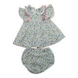Babidu Completo 2 Pezzi Camicia-Coulotte Tinta Unita per Neonata 93491 VERDE BABIDU 